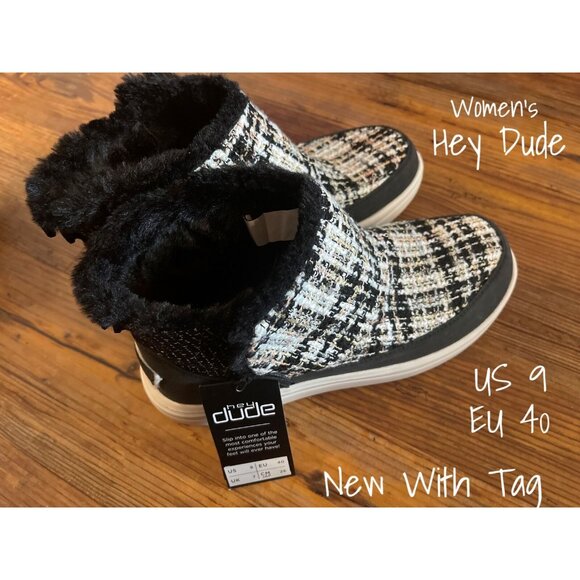 Hey Dude Mel Boot Boucle Back Lightweight Booties Shoe US 9 EU 40 New With Tag - Picture 1 of 5